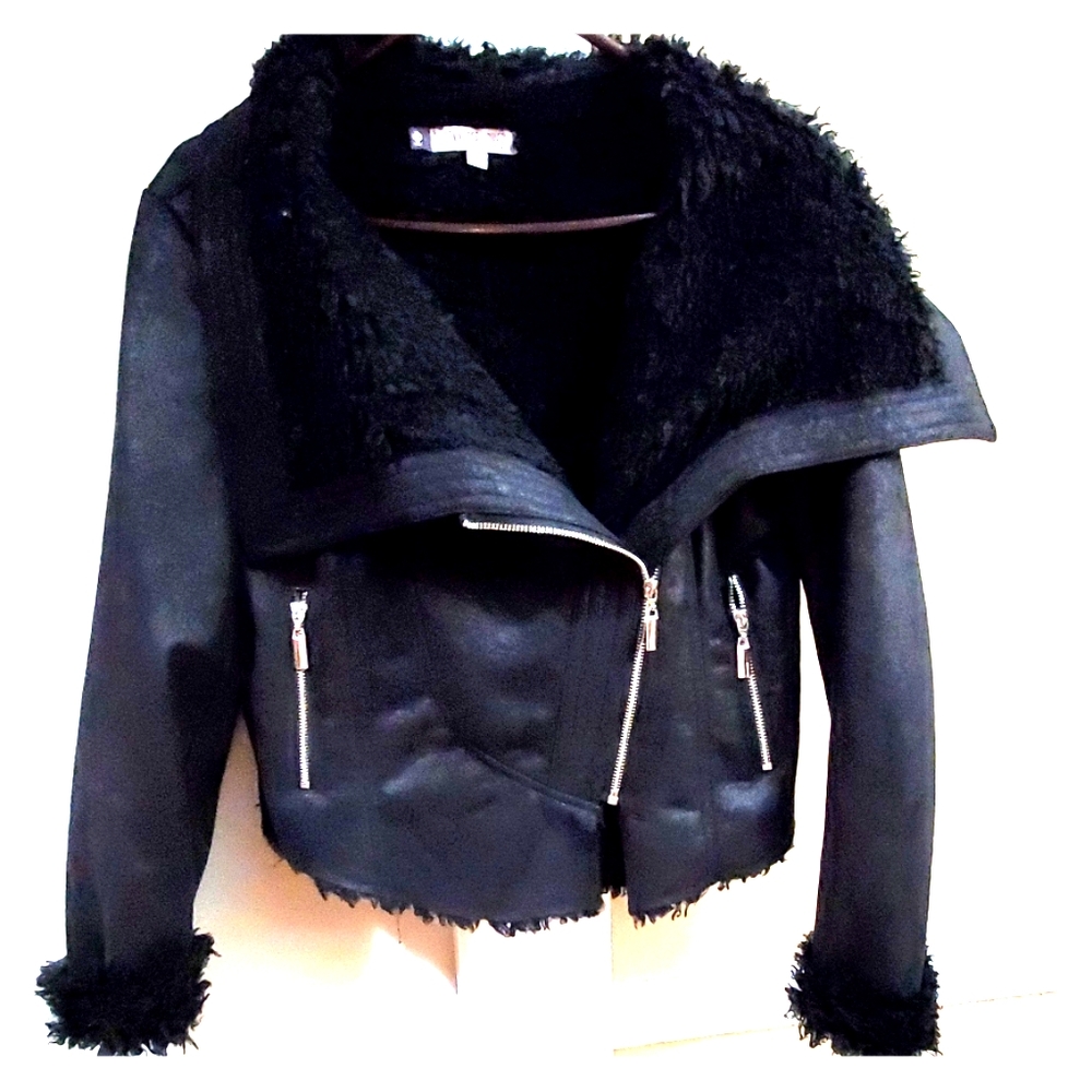 Cropped biker jacket
